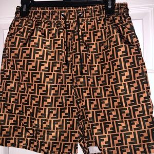Fendi Monogram Pattern Swim Trunks